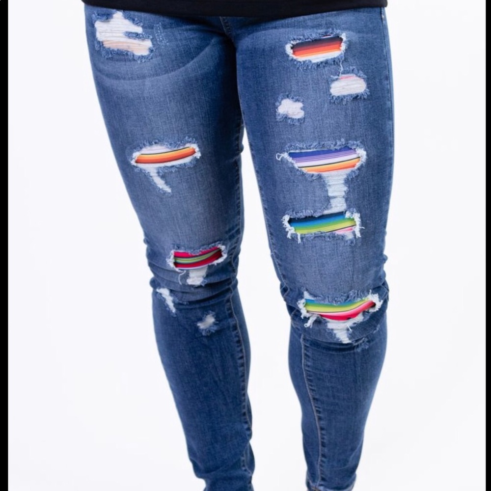 Judy Blue Serape Patch Jeans